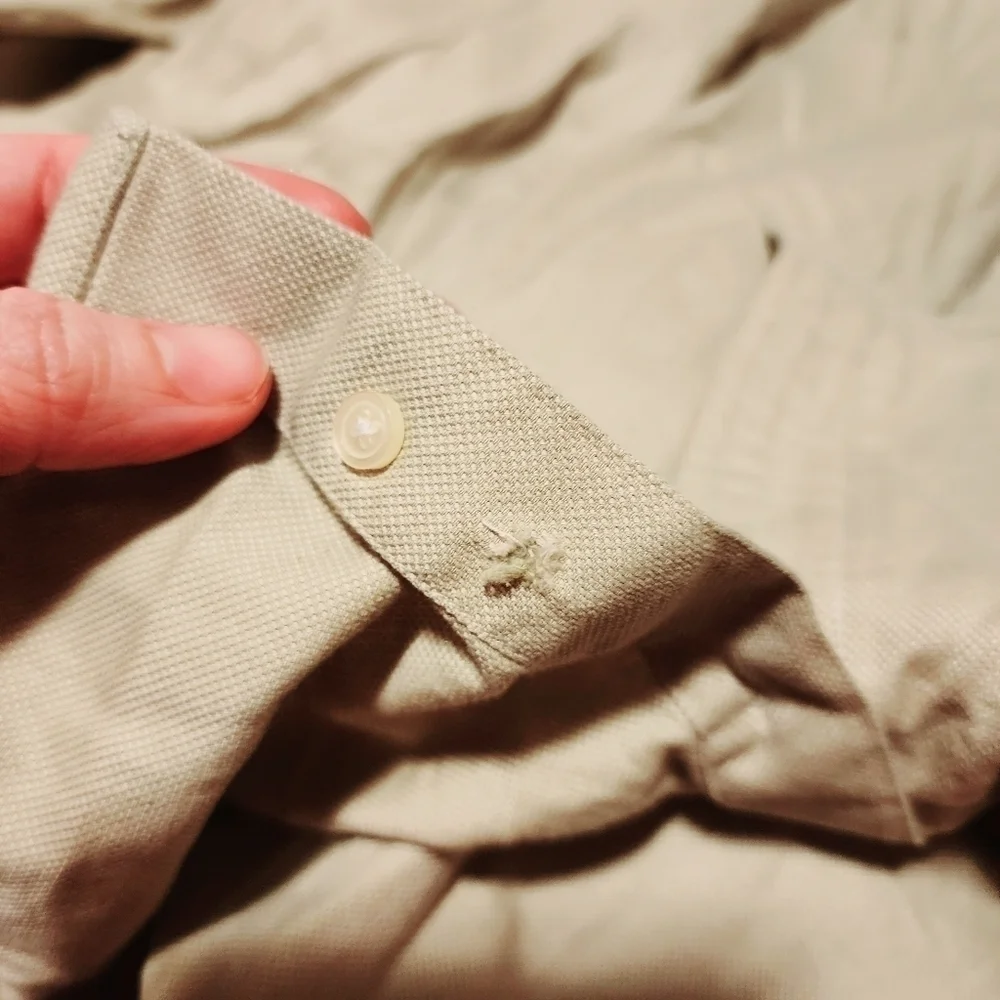 Banana Republic Tan Long Sleeve 100% Cotton Button Up Shirt Men's XXL 18-18.5